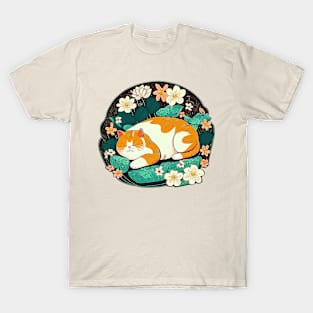 Sleepy Tropical Kitty T-Shirt